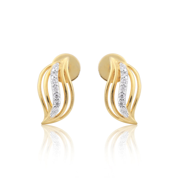 0.13 Ct. Natural Diamond  IGI Certified Pendant And Earrings in 18KT Yellow Gold