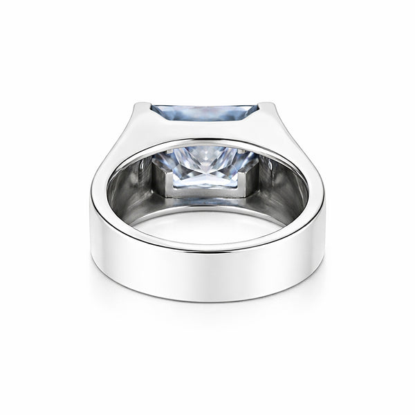 15.80 Ct Princess Cut Blue Moissanite Ring for Men in – Statement 18K Gold Plated V 18K Gold Plated