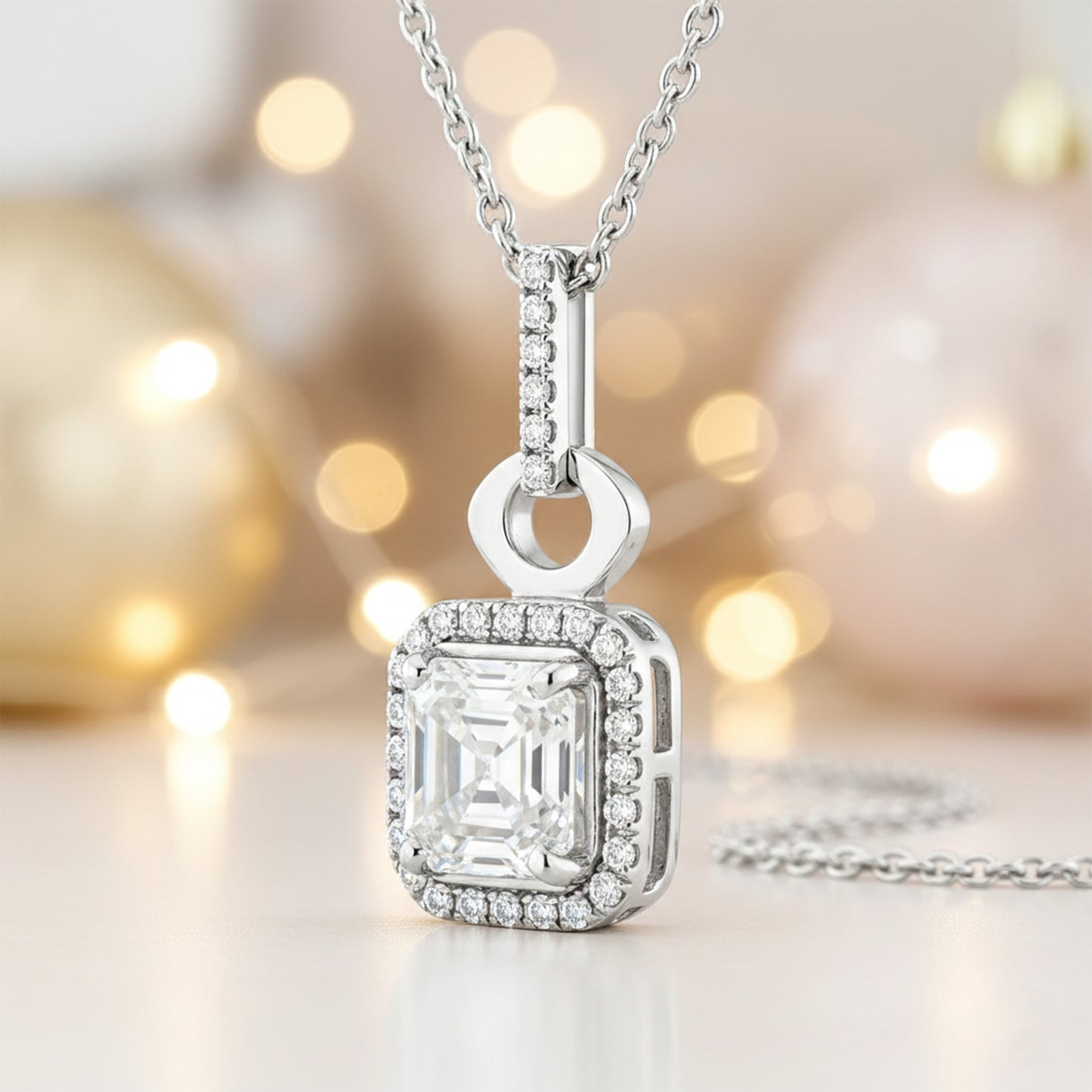 Moissanite 5.40 Ct Certified Moisanite Pendant Accents Back to School Jewelry Gold Vermeil