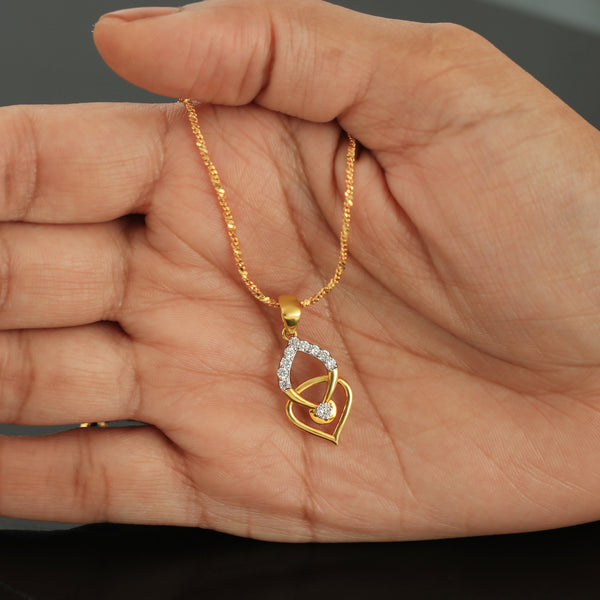0.26 Ct IGI Certified Natural Diamond Necklace Pendant in 18K Gold for Women