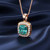 5.10 Ct Certified Cushion Blue Moissanite Pendant in Gold Vermeil Birthday Gift
