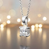 4.00 ct DEW Princess Cut Certified Moissanite Pendant Gold Vermeil Holiday Jewelry