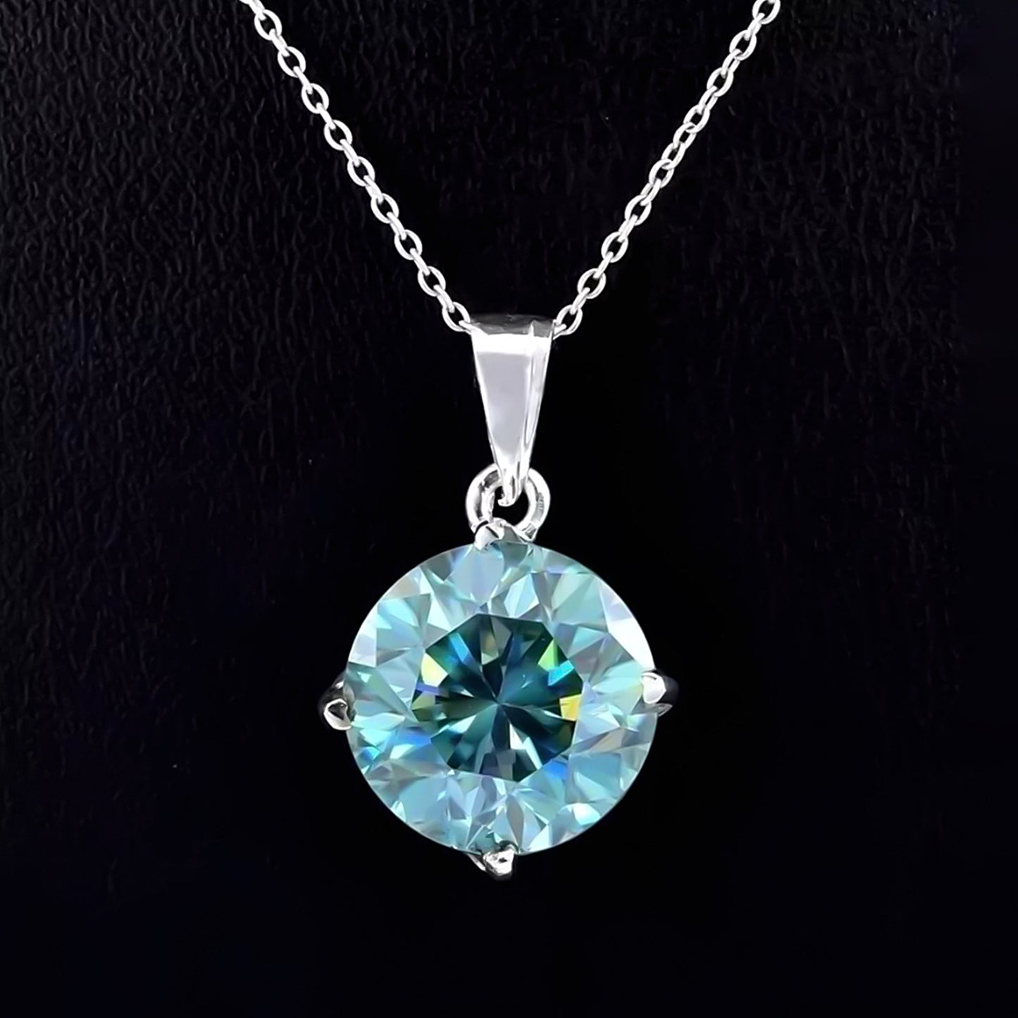 10.30 Carat Blue Moissanite Pendant in Gold Vermeil Great Gift for Any Occasion