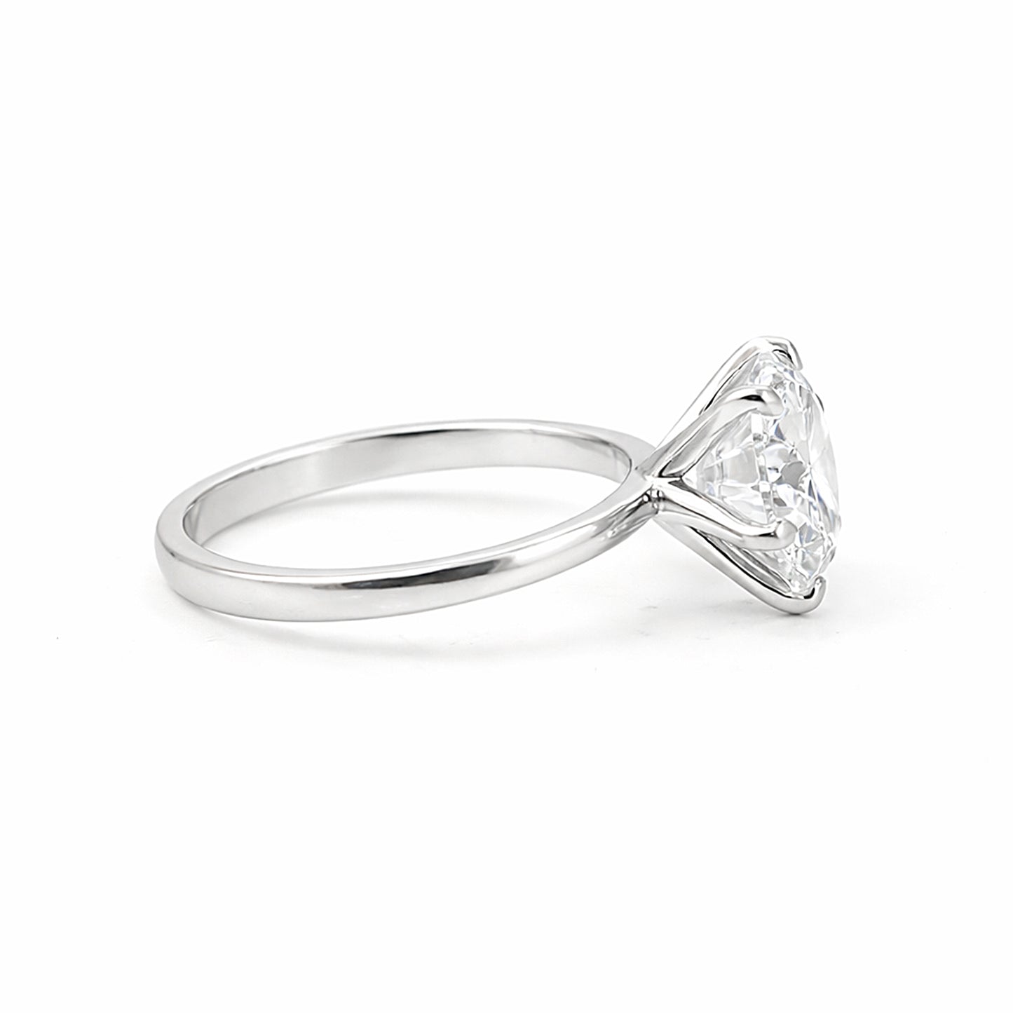 8.3ct DEW White Moissanite Round Solitaire Ring