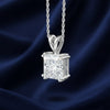 5.65 ct DEW Princess Cut Moissanite Pendant Gold Vermeil Holiday Jewelry Gift