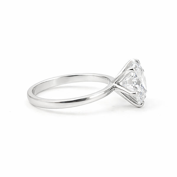 2.85 ct DEW Certified White Moissanite Solitaire Ring in – Gift for Wife 18K Gold Plate 18K Gold Plated