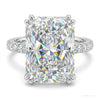 4 ct DEW Certified Cushion Cut White Soliatire Moissanite Ring 18K Gold Plated – white background main image