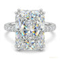 4 ct DEW Certified Cushion Cut White Soliatire Moissanite Ring 18K Gold Plated