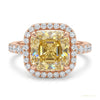 5.00 ct DEW Champagne Treated Moissanite Ring in – Certified Beauty 18K Gold Plated Ver 18K Gold Plated – white background main image