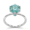 5.00 ct DEW Round Blue Moissanite Solitaire Ring in Certified Jewelry 18K Gold Plated V 18K Gold Plated – white background main image