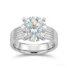 5.00 ct DEW White Round Cut Treated Moissanite Ring in Certified Beauty 18K Gold Plated – white background main image