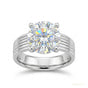 5.00 ct DEW White Round Cut Treated Moissanite Ring in Certified Beauty 18K Gold Plated