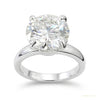 5.05 ct DEW Certified Round White Moissanite Solitaire Ring in – Gift 18K Gold Plated V 18K Gold Plated – white background main image