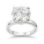 5.05 ct DEW Certified Round White Moissanite Solitaire Ring in – Gift 18K Gold Plated V 18K Gold Plated