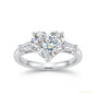 5.10 ct DEW Certified Heart Cut Solitaire White Soliatire Moissanite Ring 18K Gold Plat 18K Gold Plated