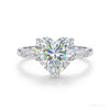 5.10 ct DEW Heart Cut Off White Treated Moissanite Solitaire Ring in 18K Gold Plated Ve 18K Gold Plated – white background main image