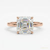 5.20 ct DEW Asscher Cut Moissanite Ring Wedding Gift for Wife Anniversary 18K Gold Plat 18K Gold Plated – white background main image