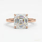 5.20 ct DEW Asscher Cut Moissanite Ring Wedding Gift for Wife Anniversary 18K Gold Plat 18K Gold Plated
