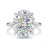 5.20 ct DEW Oval White Moissanite Solitaire Ring – Timeless Gift for Anniversary 18K Go 18K Gold Plated – white background main image