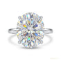 5.20 ct DEW Oval White Moissanite Solitaire Ring – Timeless Gift for Anniversary 18K Go 18K Gold Plated