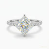 5.25 ct DEW Princess Cut Off White Moissanite Ring Gift for Her Shine 18K Gold Plated V 18K Gold Plated – white background main image