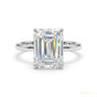5.36 ct DEW Radiant Cut White Moissanite Solitaire Wedding Ring 18K Gold Plated