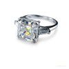 5.50 ct DEW Off White Moissanite Solitaire Statement Ring in Certified 18K Gold Plated 18K Gold Plated – white background main image