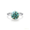 5.60 ct DEW Blue Moissanite Solitaire Ring Sparkling Gift for Anniversary 18K Gold Plat 18K Gold Plated – white background main image