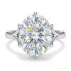 5.85 ct DEW Certified Cushion Cut White Solitaire Moissanite Ring 18K Gold Plated Verme 18K Gold Plated – white background main image