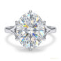 5.85 ct DEW Certified Cushion Cut White Solitaire Moissanite Ring 18K Gold Plated Verme 18K Gold Plated