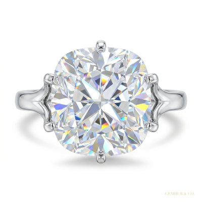 5.85 ct DEW Cushion Cut Moissanite Ring Gift for Her Anniversary Sparkle 18K Gold Plate 18K Gold Plated