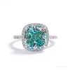 5.90 ct DEW Cushion Cut Blue Treated Moissanite Solitaire Ring in WOW 18K Gold Plated V 18K Gold Plated – white background main image