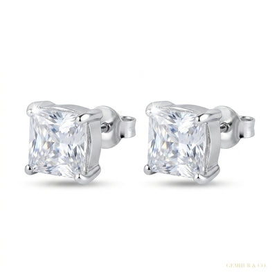 5.00 ct DEW White Moissanite Solitaire Studs In Gold Vermeil For Birthday