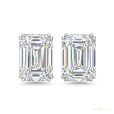 5.00 ct DEW White Moissanite Solitaire Studs In Gold Vermeil For Girls