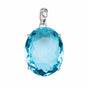 135 ct Natural Blue Topaz Oval Pendant in 925 Sterling Silver