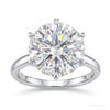 5.20 ct DEW Certified Round Cut White Moissanite Gold Vermeil Ring For Gift – white background main image