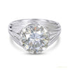 5.30 ct DEW Certified Round Cut White Moissanite Ring Gold Vermeil Sterling Silvers – white background main image