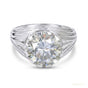 5.30ct DEW White Moissanite Round Solitaire Ring | 18K Gold Vermeil | GRA Certified