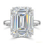 5.30ct DEW White Moissanite Emerald Cut Solitaire Ring | 18K Gold Vermeil | GRA