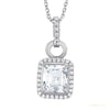 Moissanite 5.40 ct DEW Certified Moisanite Pendant Accents Back to School Jewelry Gold Vermeil – white background main image
