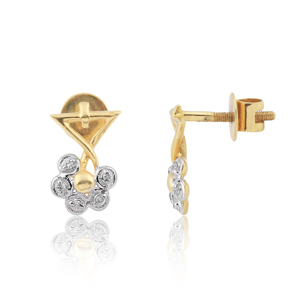 0.18 Ct IGI Certified Natural Diamond Pendant And Earrings Set 18KT Yellow Gold