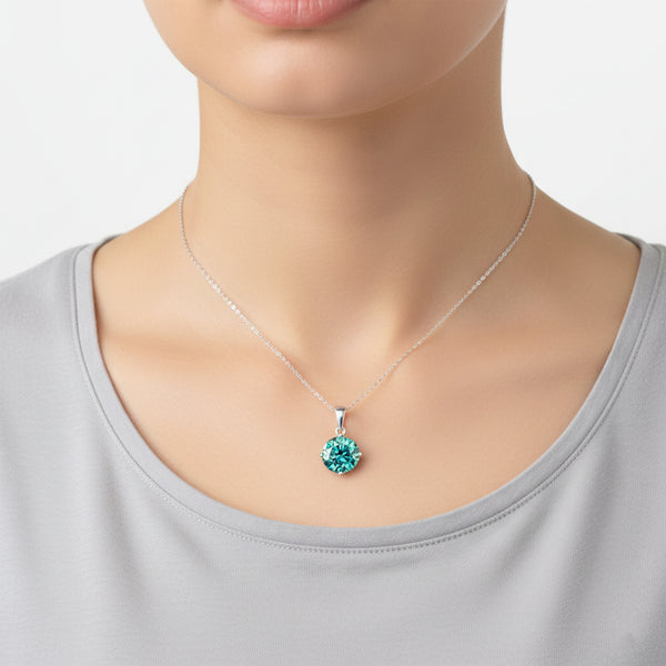 10.30 Carat Blue Moissanite Pendant in Gold Vermeil Great Gift for Any Occasion