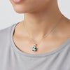 5.50 Ct Blue Moissanite Pendant in Gold Vermeil Certified for Christmas Gift