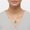 9.30 Ct Certified Blue Moissanite Pendant Gold Vermeil Anniversary Jewelry Gift