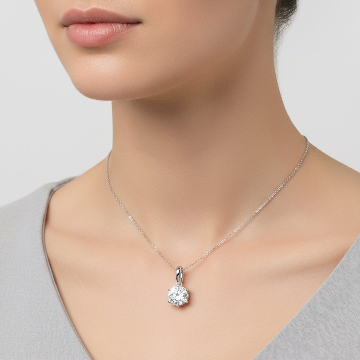 2.60 Ct Certified Moissanite Pendant Birthday Gift for Her 18K Gold Plated