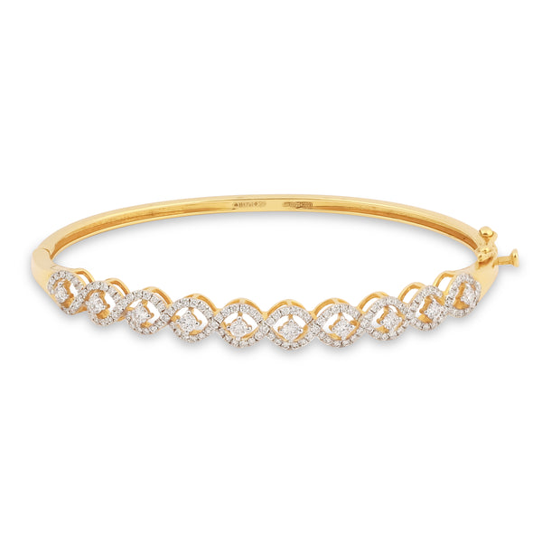 IGI Certified 18K Gold Natural Diamond Bracelet 1.34 CT G-H Color Clarity VS