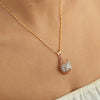 0.88 Ct Fine Diamond Pendant Necklace 18K Gold IGI Certified G-H VS