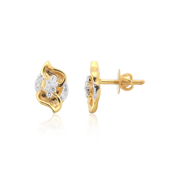 0.38 Ct  Natural Diamond Pendant And Earrings Set 18KT Yellow Gold IGI Certified