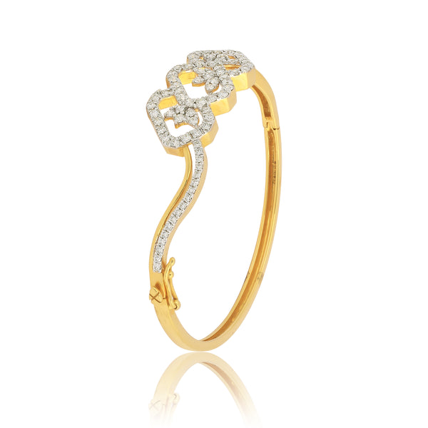 18K Yellow Gold 1.82 Ct Natural Diamond Bracelet G-H-I VS Gift for Christmas
