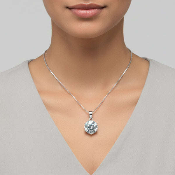 18.50 Ct F VS1 Moissanite Pendant in Gold Vermeil Premium Gift for Her Birthday